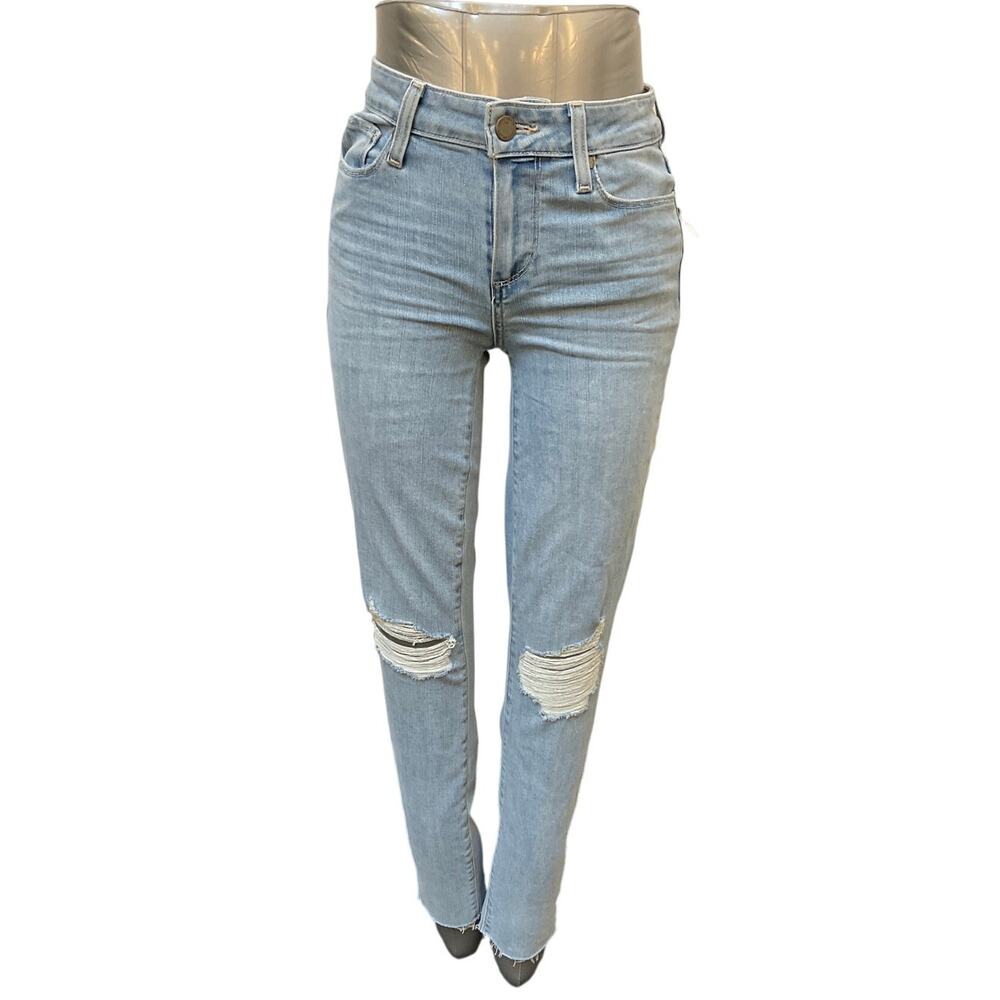 NWT Paige Skyline Ankle Peg Distressed Skinny Jeans Women's Size 25